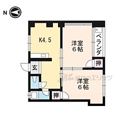 加藤マンション 2Kの間取図画像