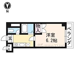 ヴェルメゾン今出川 1Kの間取図画像