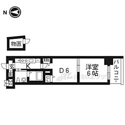 エステムプラザ京都三条大橋 1DKの間取図画像