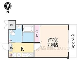 メゾン・ベローナ 1Kの間取図画像