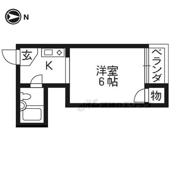 ニューホワイト 48｜京都府京都市上京区堀川寺ノ内西入る妙蓮寺前町(賃貸マンション1K・4階・16.20㎡)の写真 その2