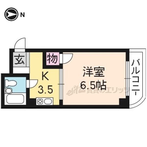 ロータスクラタ 502｜京都府京都市左京区下鴨本町(賃貸マンション1K・5階・22.87㎡)の写真 その2