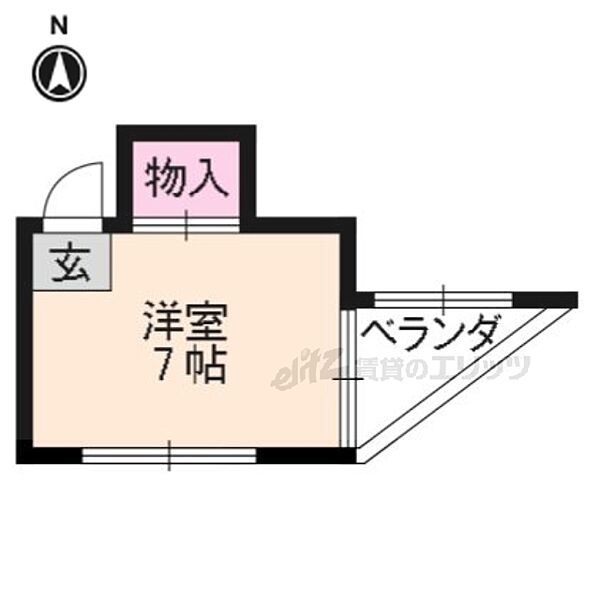 コーポ満田 7｜京都府京都市北区紫野西野町(賃貸アパート1R・3階・11.85㎡)の写真 その2