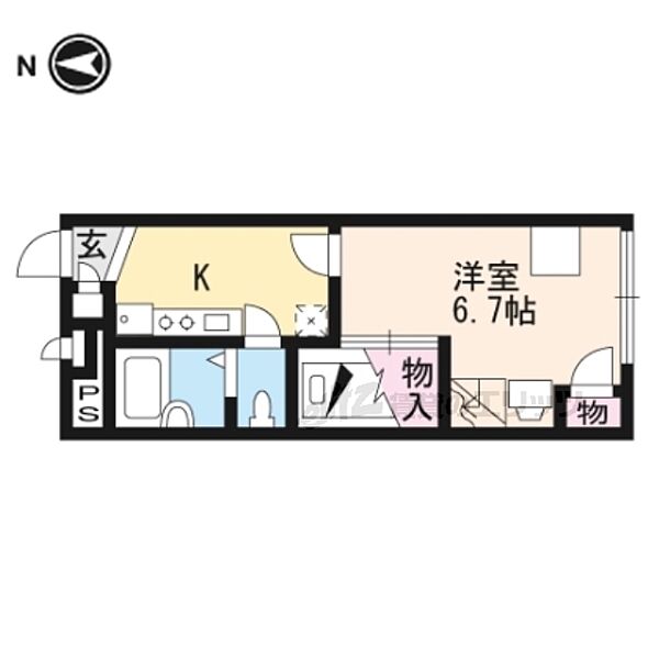 京都府京都市山科区日ノ岡石塚町(賃貸アパート1K・2階・19.87㎡)の写真 その2