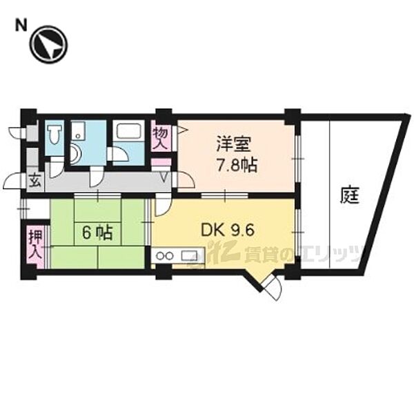 京都府京都市左京区岩倉中町(賃貸マンション2DK・1階・56.28㎡)の写真 その2