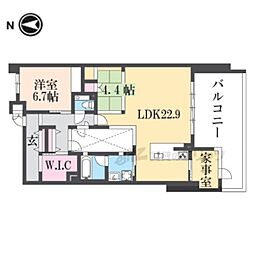 京都市営烏丸線 北大路駅 バス8分 船岡山下車 徒歩8分の賃貸マンション 2階2LDKの間取り