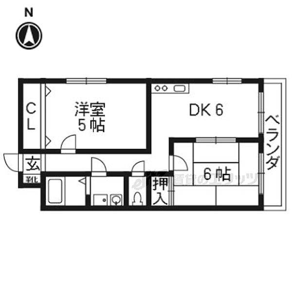 グリーンピアＯＭＫ 201｜京都府京都市左京区岩倉忠在地町(賃貸マンション2DK・2階・50.00㎡)の写真 その2