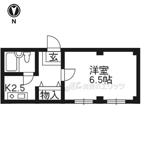 京都府京都市北区大宮上ノ岸町(賃貸マンション1K・1階・16.00㎡)の写真 その2