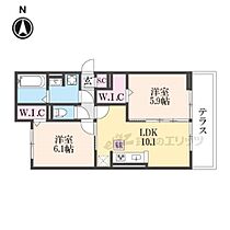 ＤーＲＯＯＭ一乗寺 103 ｜ 京都府京都市左京区一乗寺宮ノ東町（賃貸アパート2LDK・1階・52.96㎡） その2