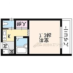 グランツ62 1階1Kの間取り