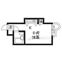 百花荘 ワンルームの間取図画像