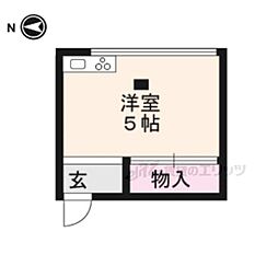 松井荘東館 ワンルームの間取図画像
