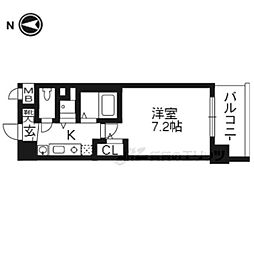 プレサンス京都修学院 1Kの間取図画像