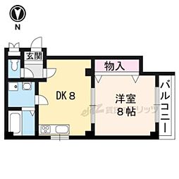 ファーストイワクラ 1DKの間取図画像