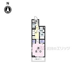 京都市北区大宮東小野堀町アパート 1Kの間取図画像