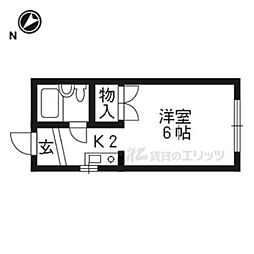 ハイツ中村 1Kの間取図画像