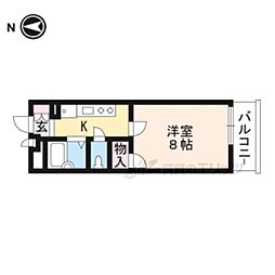 レオパレス東山山麓 1Kの間取図画像