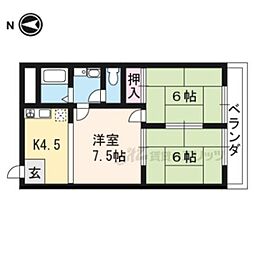 詩仙ハイム 3Kの間取図画像