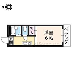 マーキュリー北白川 1Kの間取図画像