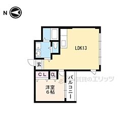 プチ・ドエル修学院 1LDKの間取図画像