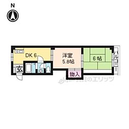 澤屋ビル 2DKの間取図画像