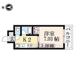 ル・パルトネール西大路御池 1Kの間取図画像
