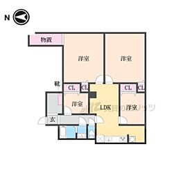 朱雀ハイツ 4LDKの間取図画像