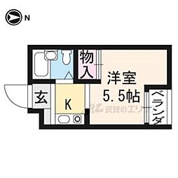 プラネシア中立売 1Kの間取図画像