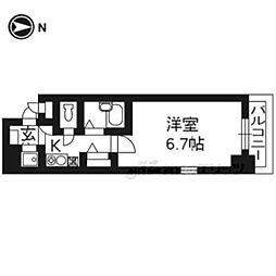 プレサンス京都東山CityLife 1Kの間取図画像