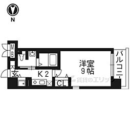 リーガル京都四条河原町通り 1Kの間取図画像