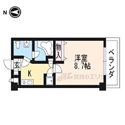 メゾン・シレーネ 1Kの間取図画像