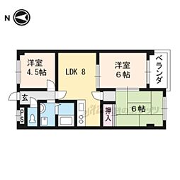 ヌーベル上花山 3DKの間取図画像