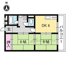 豊榮住宅 2DKの間取図画像