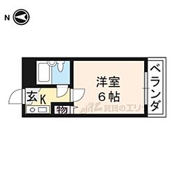 シティパレス京都東山 1Kの間取図画像