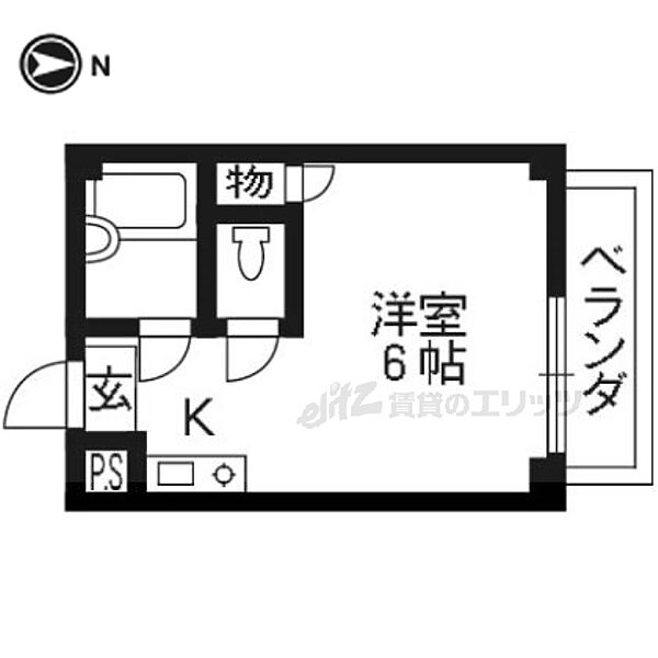 京都府京都市北区紫竹西北町(賃貸アパート1R・1階・18.60㎡)の写真 その2