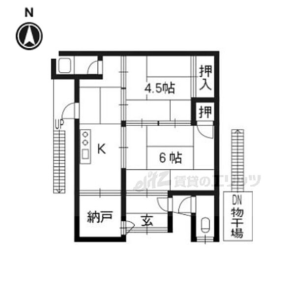 大宮南林町33貸家 ｜京都府京都市北区大宮南林町(賃貸一戸建2DK・--・34.00㎡)の写真 その2