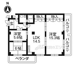 ル・シェール西院 3LDKの間取図画像