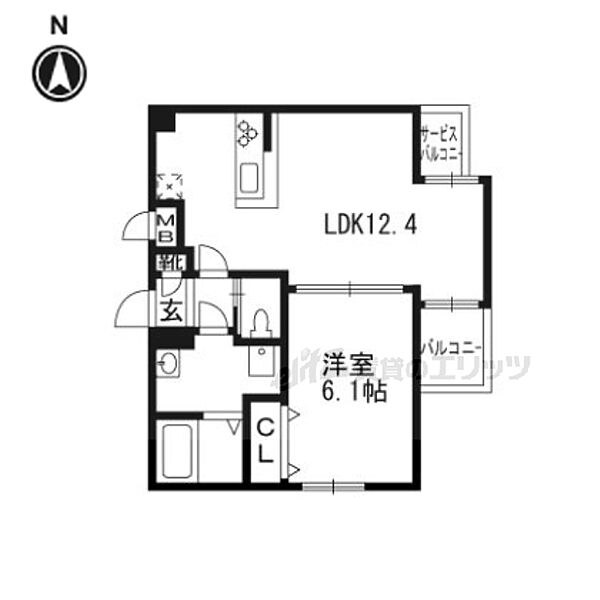 京都府京都市中京区蟷螂山町(賃貸マンション1LDK・3階・40.62㎡)の写真 その2