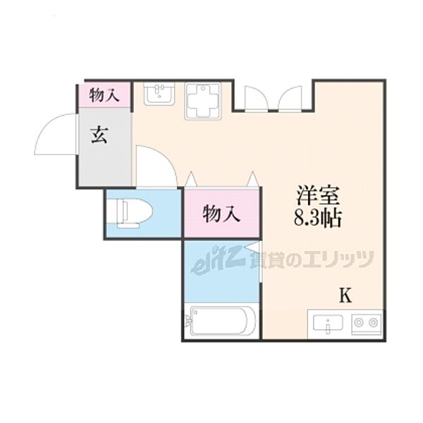 グランマーレ御所西 203｜京都府京都市上京区元真如堂町(賃貸アパート1R・2階・30.62㎡)の写真 その2