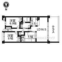 京都府京都市北区紫野北舟岡町（賃貸マンション3LDK・2階・80.35㎡） その2