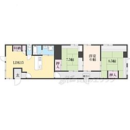 フジキビル 2階3LDKの間取り