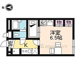 京都市営烏丸線 北大路駅 バス19分 土天井町下車 徒歩2分の賃貸アパート 1階1Kの間取り