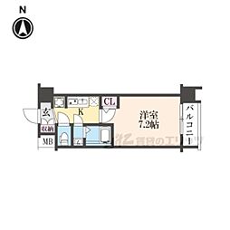 京都市上京区革堂前之町マンション 1Kの間取図画像