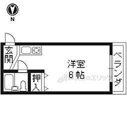 JR山陰本線 二条駅 徒歩12分の賃貸マンション 2階ワンルームの間取り