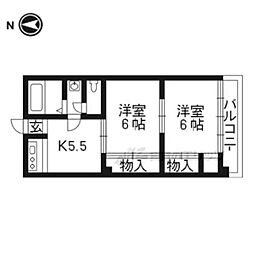 叡峰閣 2Kの間取図画像