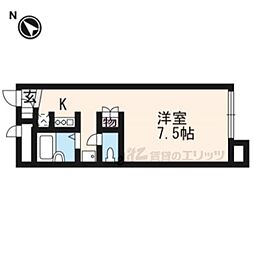 阪急京都本線 西京極駅 徒歩15分の賃貸アパート 2階ワンルームの間取り