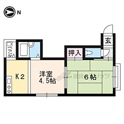 新二条マンション 2Kの間取図画像