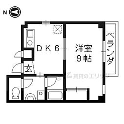 アイ・アール六角 1DKの間取図画像