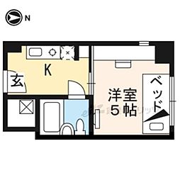 コスモリード京都今出川 ワンルームの間取図画像