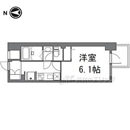 サンフローラ三条大宮 1Kの間取図画像